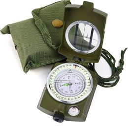 Military Lensatic Sighting Compass; Survival Tactical Backpacking Compact; Handheld Gear With Carry Bag; Waterproof Compass For Hiking Camping Hu