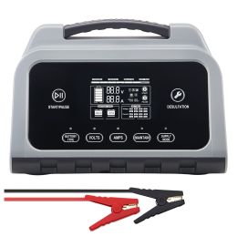 Smart Battery Charger, 12A, 6V 12V 24V 36V 48V Lithium LiFePO4 Lead-Acid (Gel / AGM) Car Battery Charger, with LCD Display