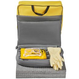 Universal Spill Kit, Spill Control Supplies 43 pcs, Includes 30 Universal Sorbent Pads, 2 Universal Sorbent Socks 3"x4', 2 Disposal Pillows